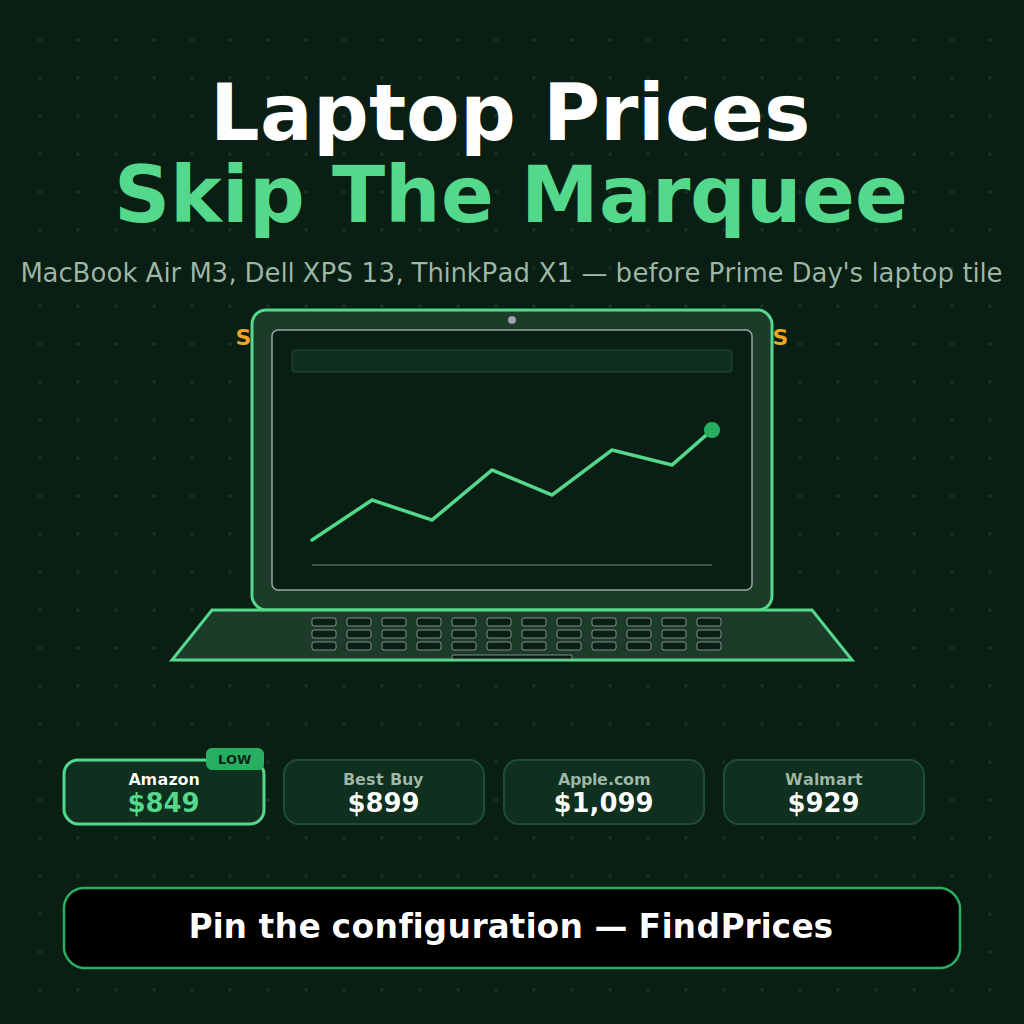Laptop Price Comparison: How to Save 30% on a MacBook Air M3, Dell XPS 13, or Lenovo ThinkPad X1 Carbon Before Prime Day's Marquee Laptop Tile