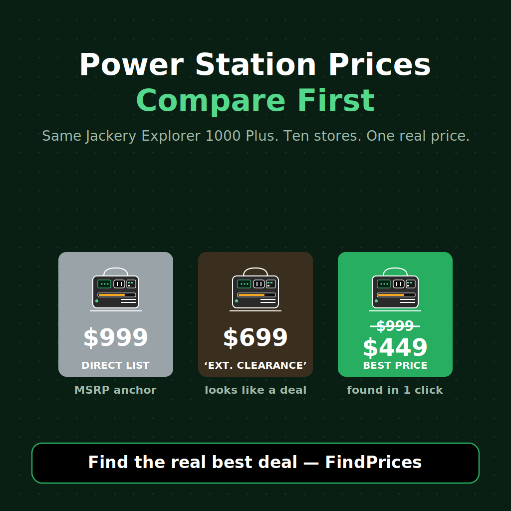 Portable Power Station Price Comparison: How to Save 55% on a Jackery Explorer 1000 Plus, EcoFlow Delta 2 Max, or Anker Solix C1000 as the Post-Prime Day Camping-Aisle Extended Clearance Hits the Tuesday Marquee