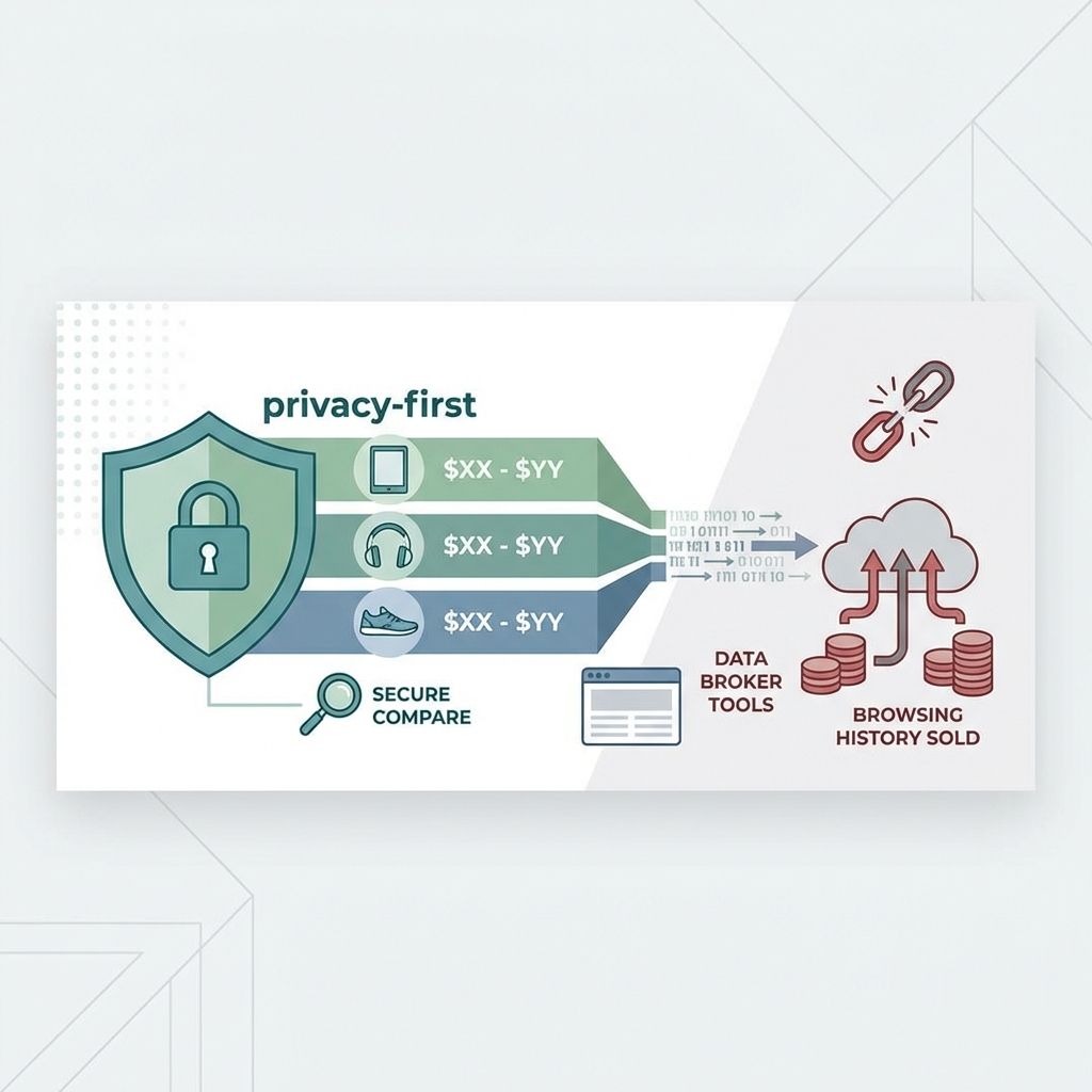 Privacy-first price comparison illustration