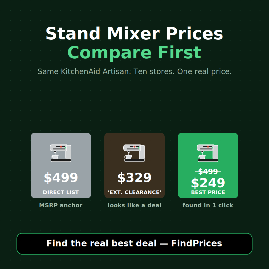 Stand Mixer Price Comparison: How to Save 50% on a KitchenAid Artisan, Breville Bakery Boss, or Cuisinart Precision Master in the Post-Prime Day Kitchen-Countertop Clearance